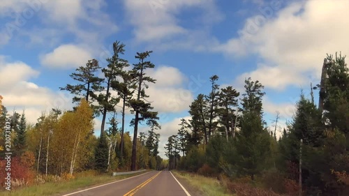 Driving on the Gunflint Trail in Minnesota photo