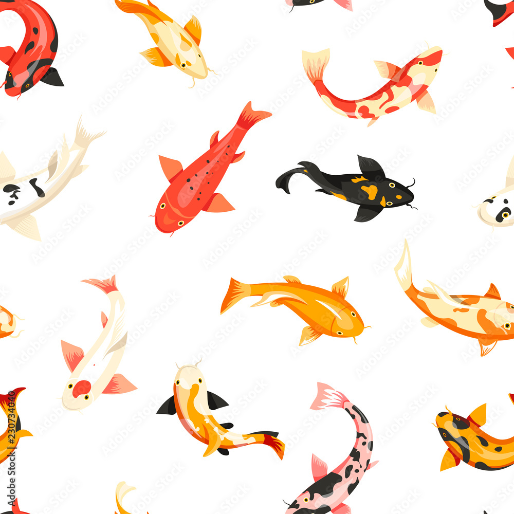 Fish exotic cold blooded animals seamless pattern vector. Fish exotic cold blooded animals seamless pattern vector.