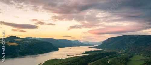 Panel kuchenny z motywem Columbia river gorge at sunset