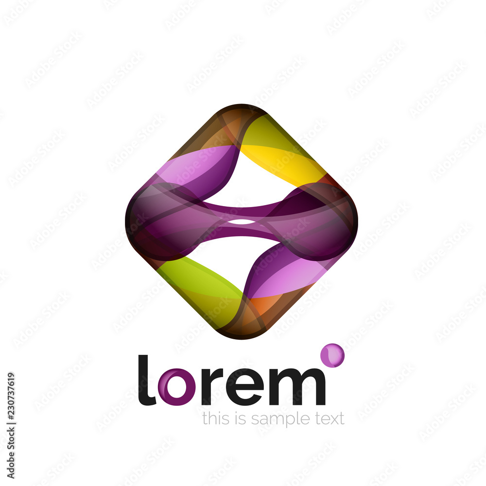 Abstract geometric logo created with overlapping smooth shapes