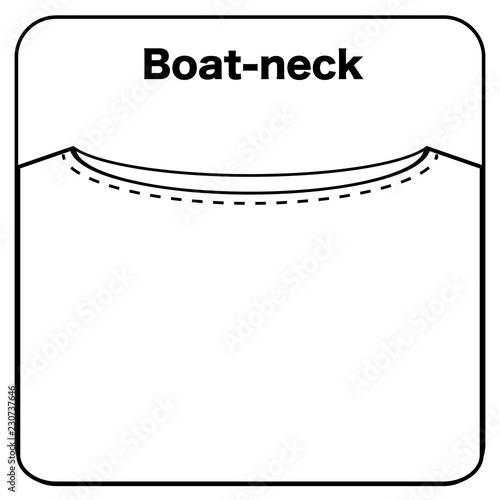 ネック　襟ぐり　アイコン　ボートネック　ベクター