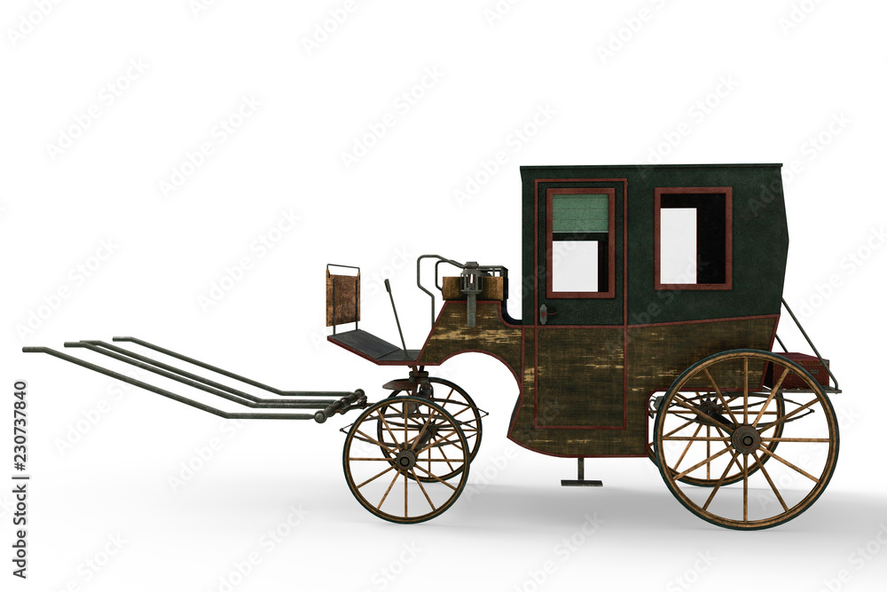 Fototapeta premium carriage in a white background