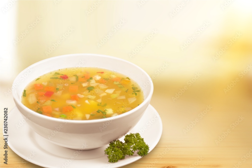 Vegetable soup isolated on a white background Vegetable soup isolated on a white background