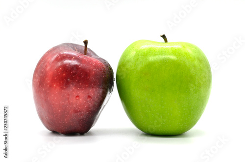      Red apples  white background