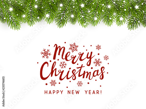 Christmas tree border with holiday decor