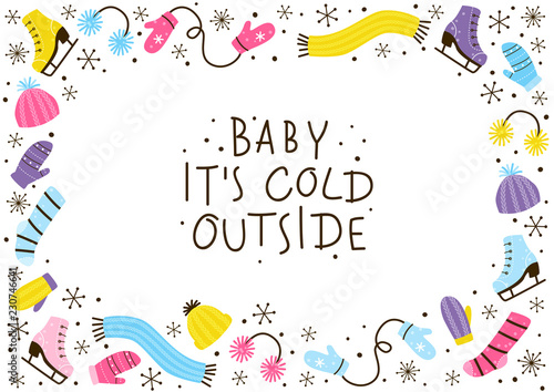 Winter clothes frame for Your design