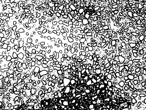 Pebbles stones texture. Trace black and white texture.