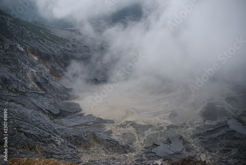 The crater of Tangkuban Perahu in Bandung, Indonesia photo