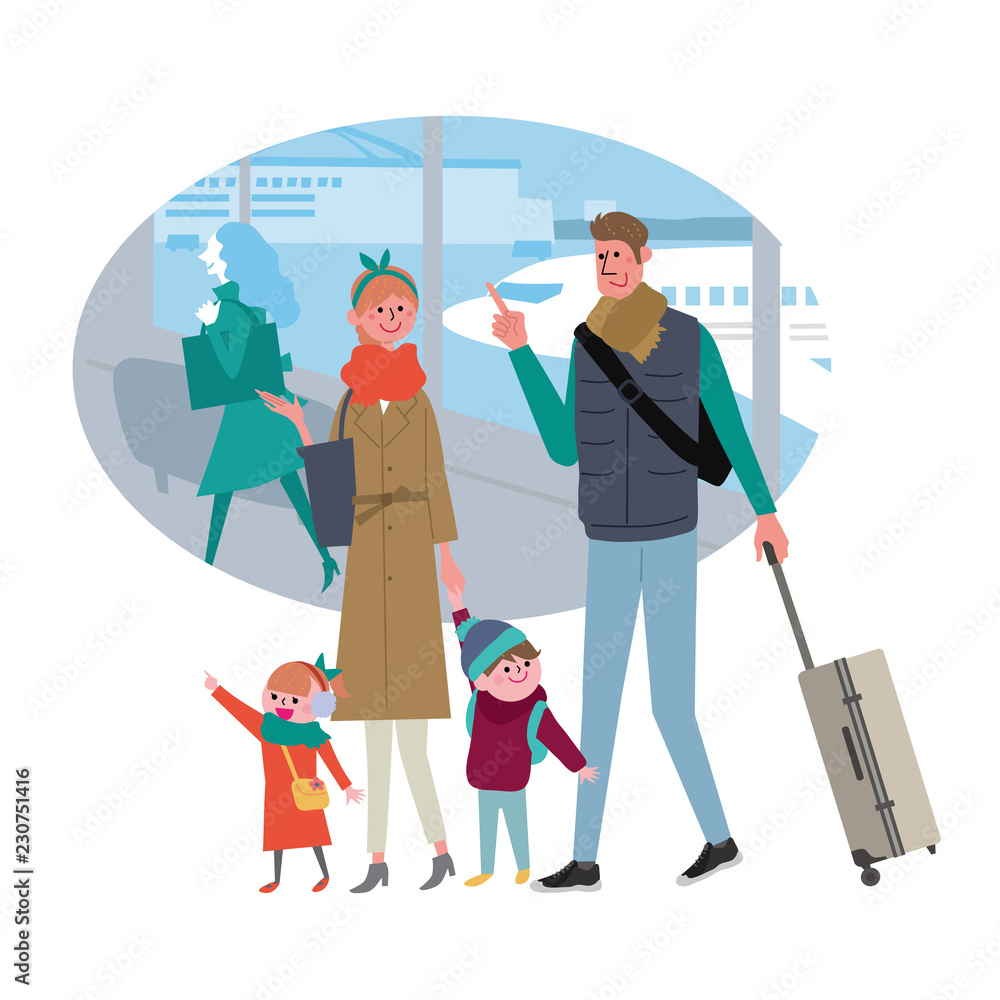 旅行する家族 空港 イラスト Stock Vector Adobe Stock 旅行する家族 空港 イラスト Stock Vector Adobe Stock