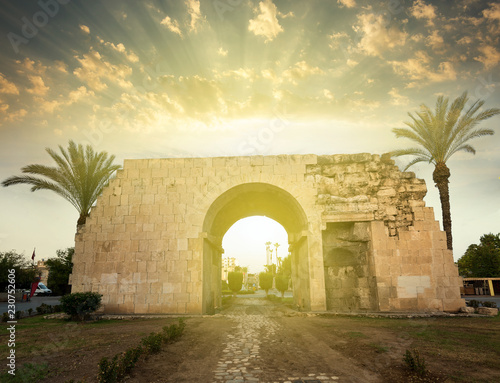 Sunrise at Cleopatra's Gate in Tarsus , Mersin city, Turkey photo