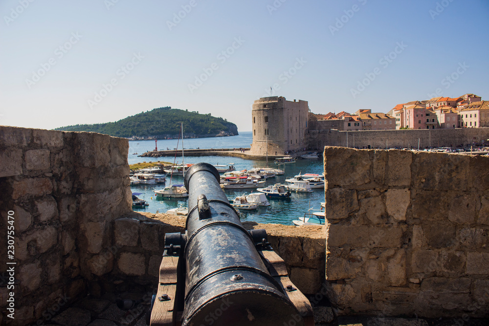 view of port of dubrovnic old town