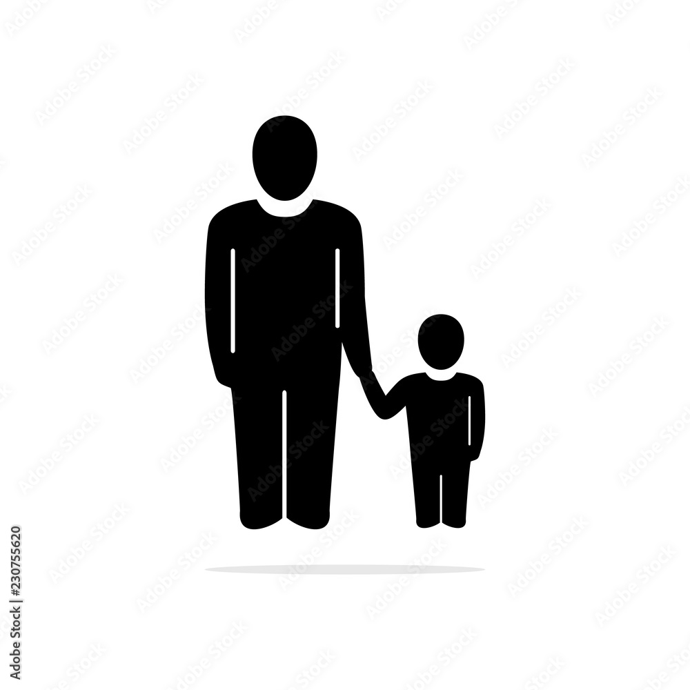 Daddy hold hands child icon. Vector concept illustration for design. Daddy hold hands child icon. Vector concept illustration for design.