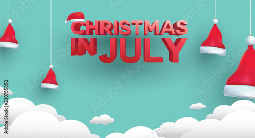 christmas in july design with 3d concept