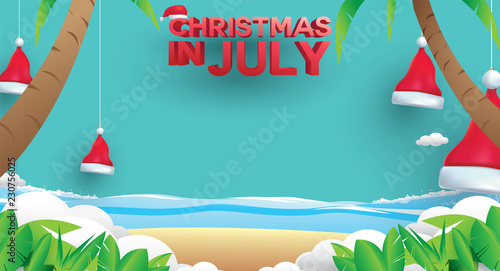 christmas in july design with 3d concept