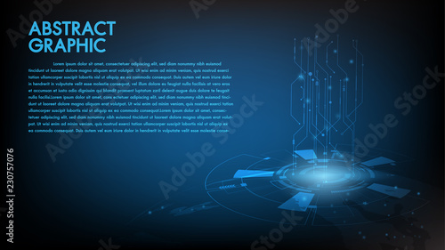 Abstract technology background Hi-tech communication concept, technology, digital business, innovation, science fiction scene vector illustration with copy-space.