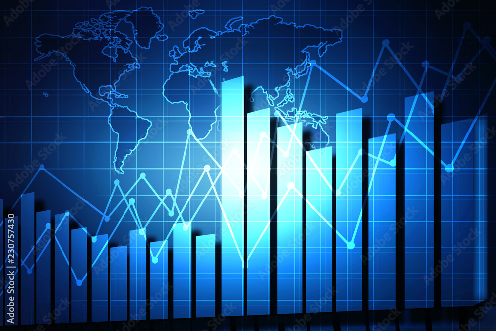 2d rendering Stock market online business concept. business Graph 2d rendering Stock market online business concept. business Graph