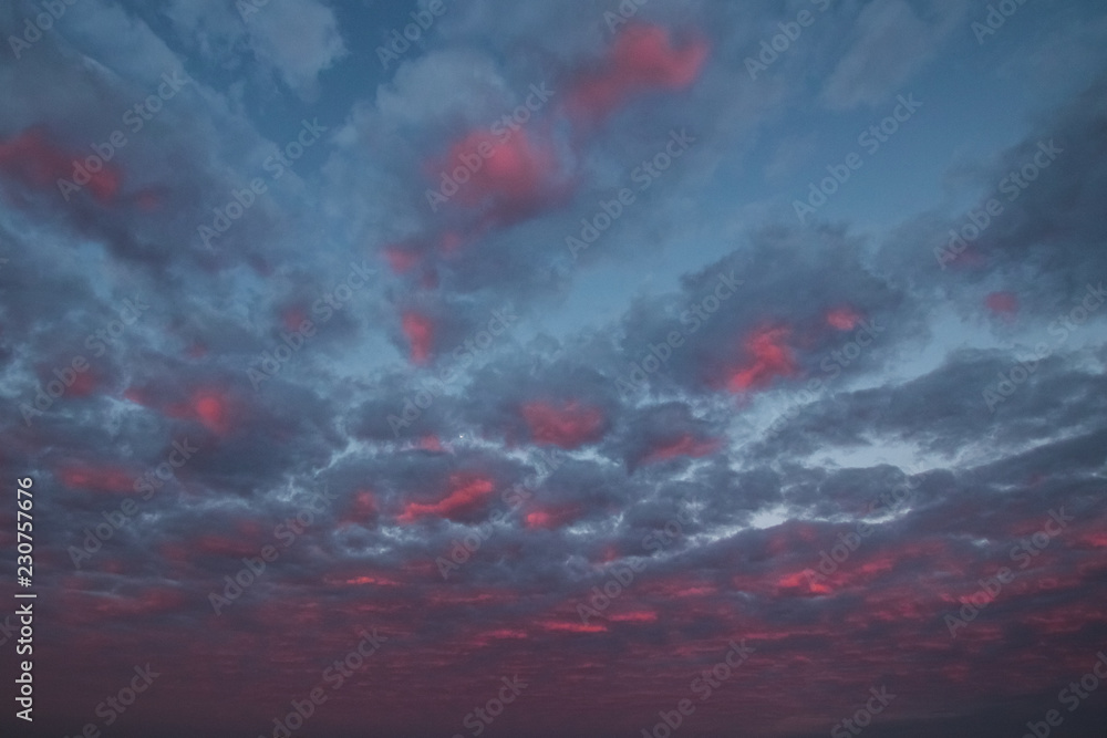 pink clouds and sky for background Abstract,postcard nature art pastel style,soft and blur focus.