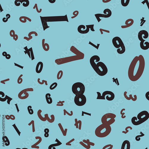 Different Numbers. Seamless vector EPS 10. Abstract pattern. Texture for print and Banner. Flat style