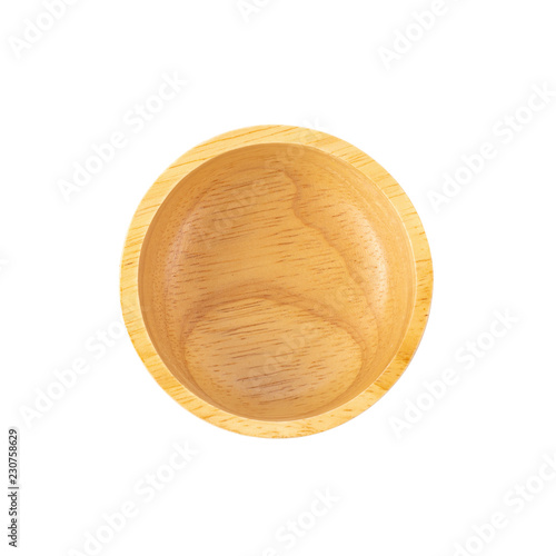 Wooden cup isolated on a white background