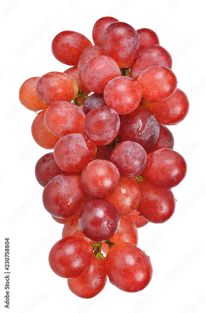 Red grape isolated on white clipping path