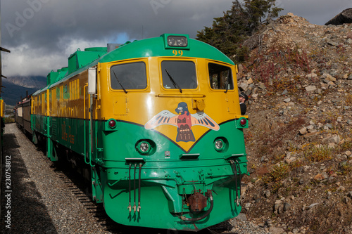 September 13 2018, Skagway Alaska. Historic white pass train of the gold rush in Skagway  Alaska