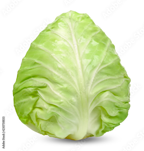 Cabbage isolated on white with clipping path