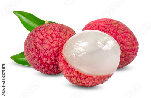 Lychee isolated on white with clipping path