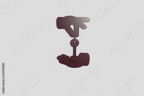 brown Rental renters 3D illustration on transparent background