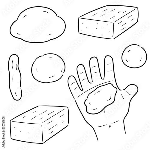 vector set of clay for kid