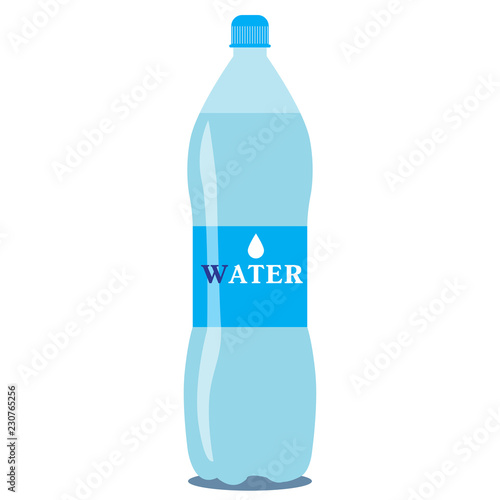 Vector 1 litre bottle of pure water on a white background