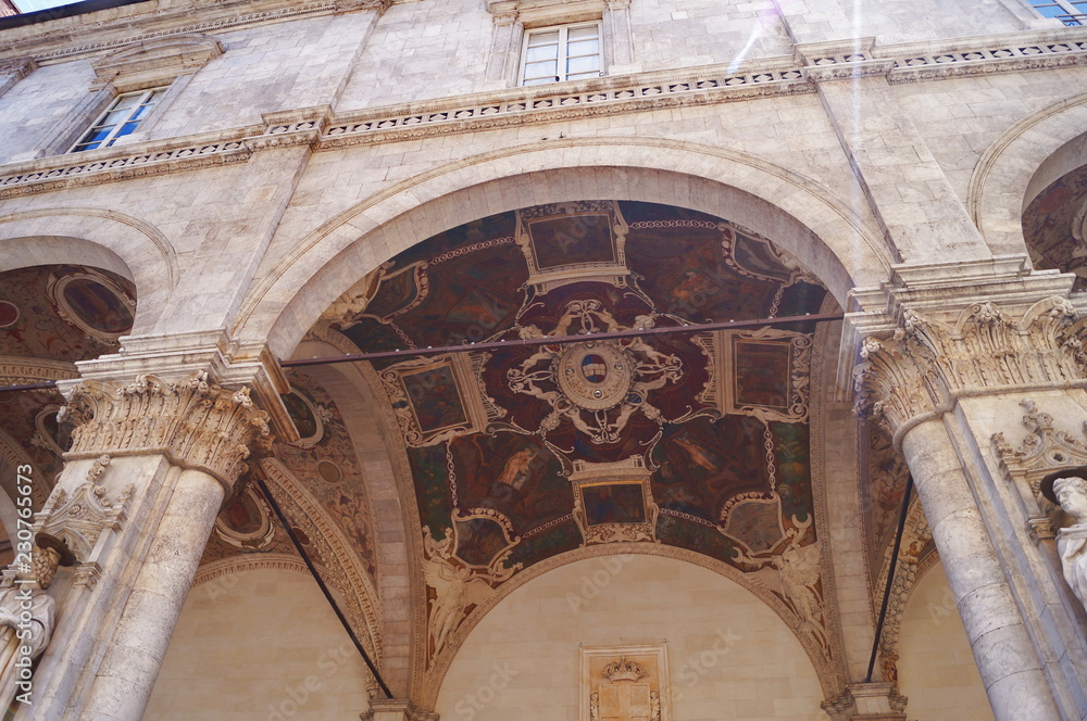 Detail of Loggia of Mercanzia, Siena, Italy