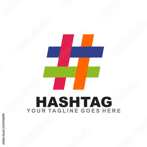 Hashtag logo design vector icon template