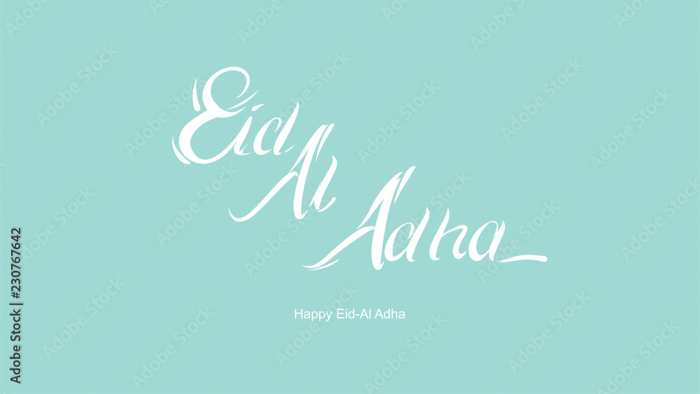 Eid al-Adha handwritten design with fun concept and pastel color