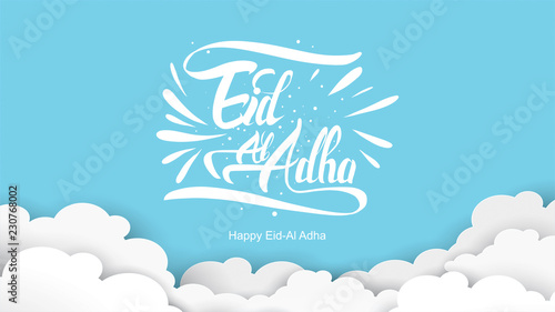 Eid al-Adha handwritten design with fun concept and pastel color