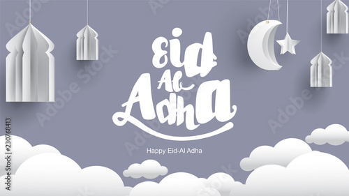 Eid al-Adha handwritten design with fun concept and pastel color