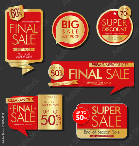 Modern sale banners and labels collection