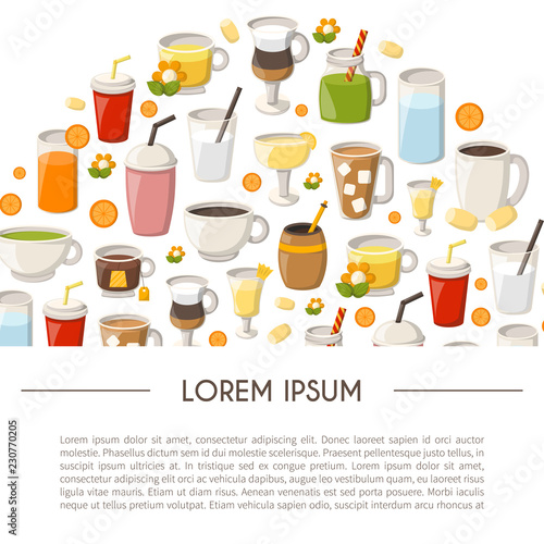 Vector cartoon non alcoholic drinks background