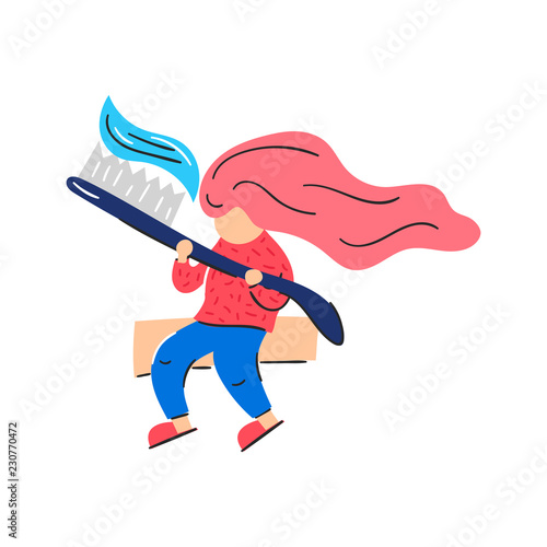 Woman with a toothbrush