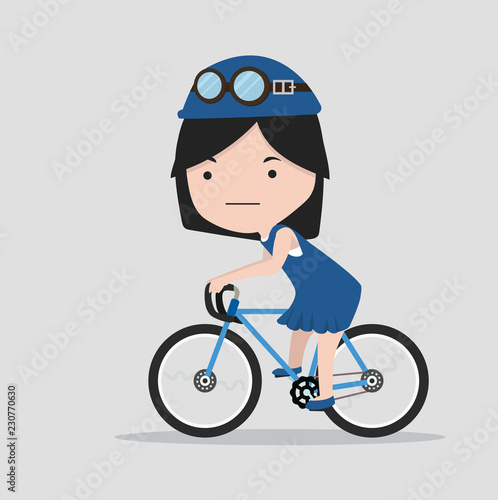 Small girl with a bicycle