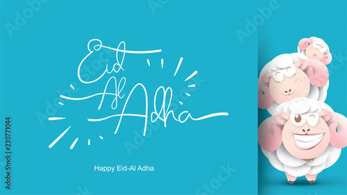 Eid al-Adha handwritten design with fun concept and pastel color