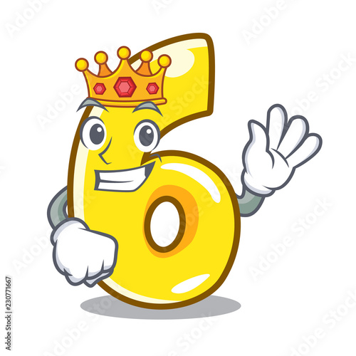 King number six isolated on the mascot