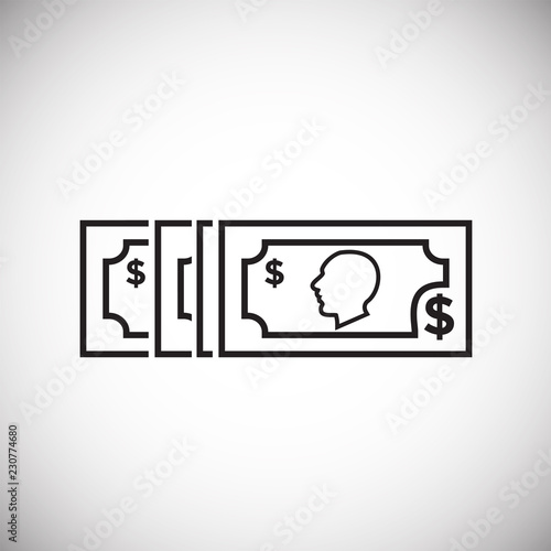 Wallpaper Mural Cash value thin line on white background icon Torontodigital.ca