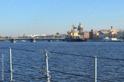 Neva river water area in the center of St. Petersburg