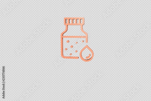 3D illustration of Sensitivity, red color with transparent background.