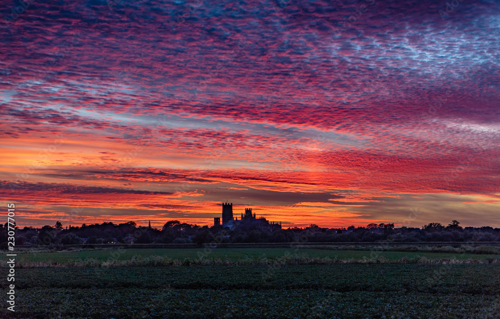 Sunset behind Ely Cathedral, 23rd June 2018