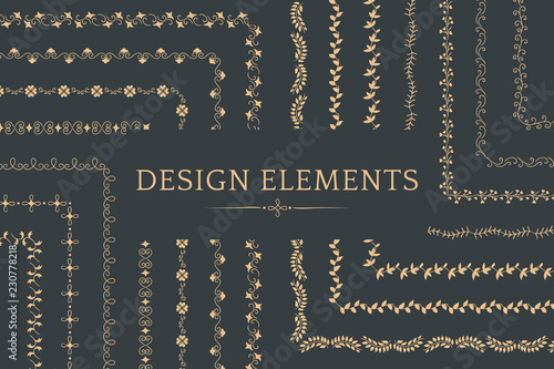 Collection of divider design element vectors