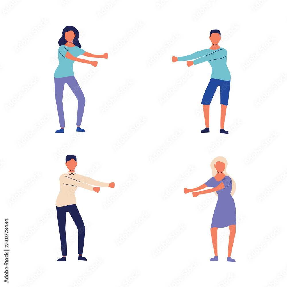 young people dancing popular floss dance flat style young people dancing popular floss dance flat style