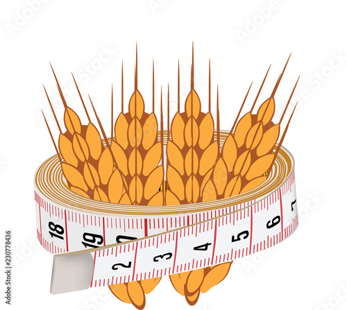 spighe di grano con metro sartoriale