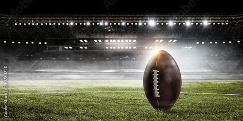 Photos Rugby game concept. Mixed media