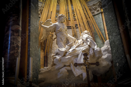 Rome Italy. Famous sculpture by Bernini, ecstasy of St Teresa in the church of St Maria della Vittoria photo